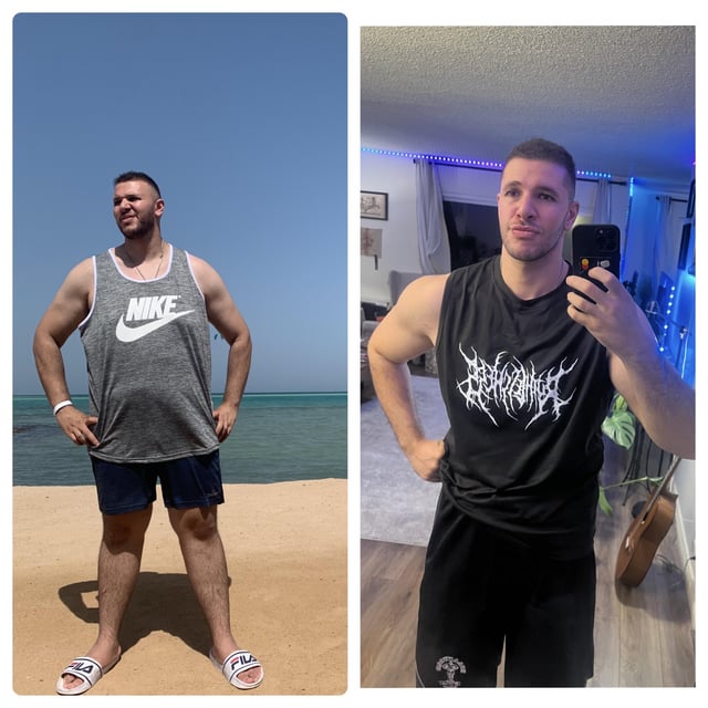 M/30/6 ft 2 [268 lbs > 234 lbs = 34 lbs] (11 months) goal is to drop 10 more lbs