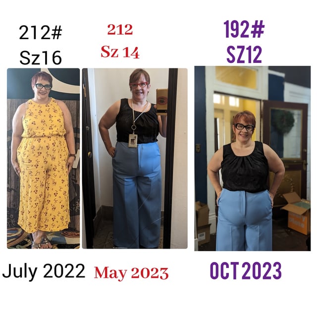 f/49/5ft2 [212>192=20lbs] 15 months. HIIT. finally losing after just gaining muscle
