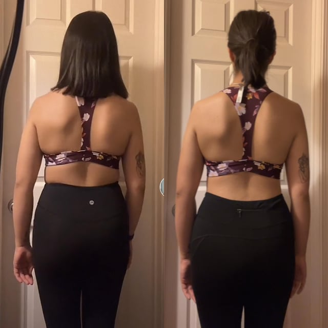 F/20/5'6" [153> 140 = 13 lbs] Broad shoulders are finally getting smaller :,) (5 months)