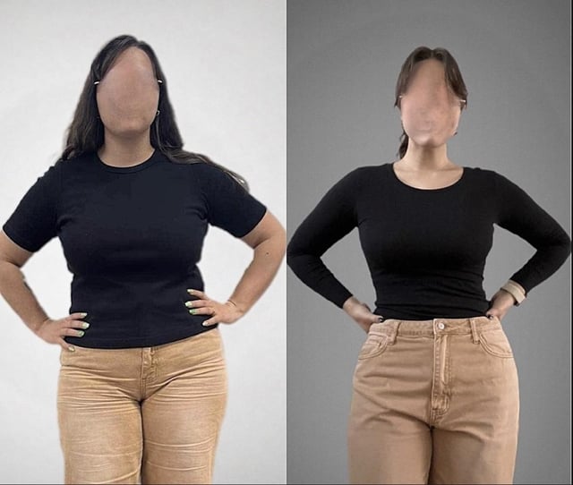 Photo of a 26-year-old woman lost 35 lbs (16kg) in 3 months. Photo 1