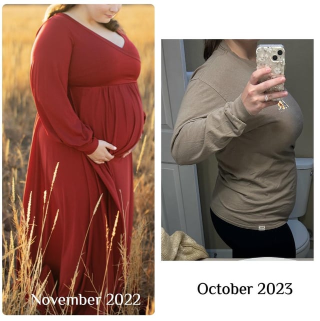 F/25/5’8” [271 > 210 = 61lbs] (11 months) After losing 66 pounds before getting pregnant I ended up gaining it all back and more (80lbs) due my kidneys not functioning properly half way through. Not done yet but so much progress!