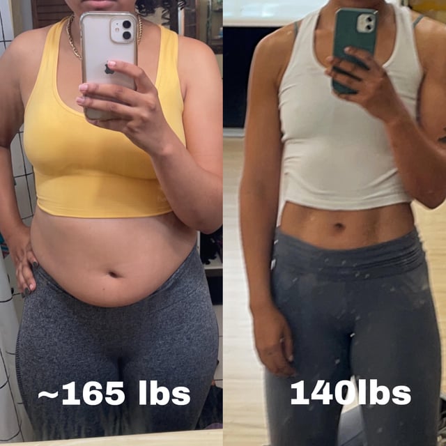 F/23/5’7” [165lbs > 140lbs = 25 lbs] (About 1 year) I had about enough.