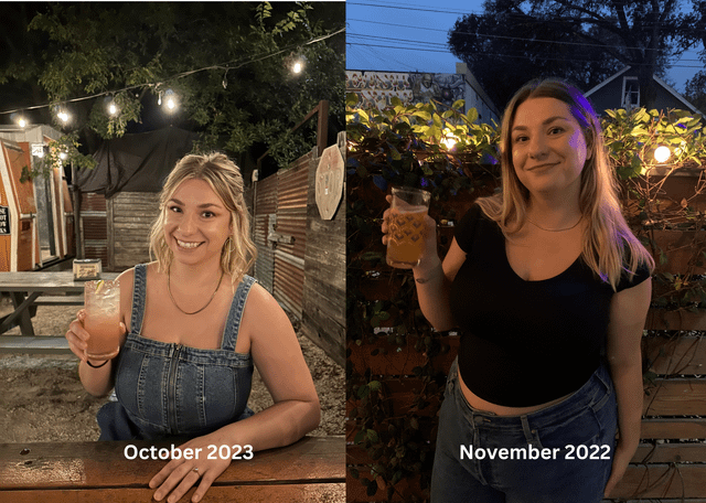 F/31/5'4" [215 > 185 = 30] (November 2022 - October 2023) Face gains! Cutting out alcohol has made all the difference.