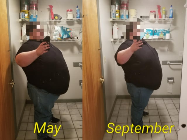 M/25/5'11" [605>555=50lbs] May not look like much of a change in 4months, but with a decade of depression and anxiety behind me. Im learning to love myself again.