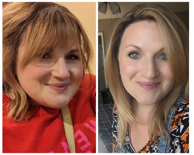 F/35/5'1" [270>210=60] 8 Months Weight Watchers and Intermittent Fasting - Face Progress